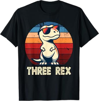 3 Rex Dinosaur 3rd Birthday Boy Girl Three Rex Birthday T-Shirt