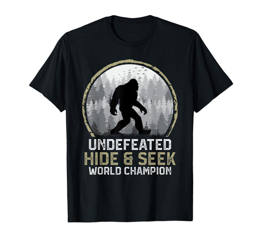 Undefeated Bigfoot Retro Vintage Sasquatch Men Women Funny T-Shirt