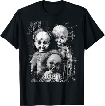 Haunted Creepy Doll Horror Toy Halloween Goth Alt Scary Emo T-Shirt