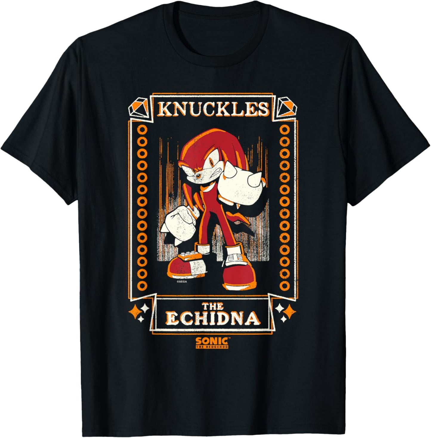 Sonic The Hedgehog Knuckles The Echidna Distressed Tarot T-Shirt