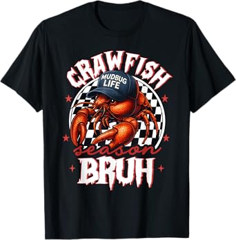 Crawfish Season Bruh Crawfish Hat Boy Funny Seafood Festival T-Shirt
