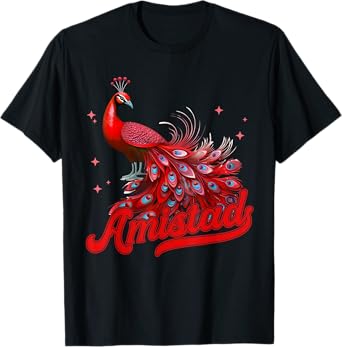 Amistad House of Friendship Red Peacock Team T-Shirt