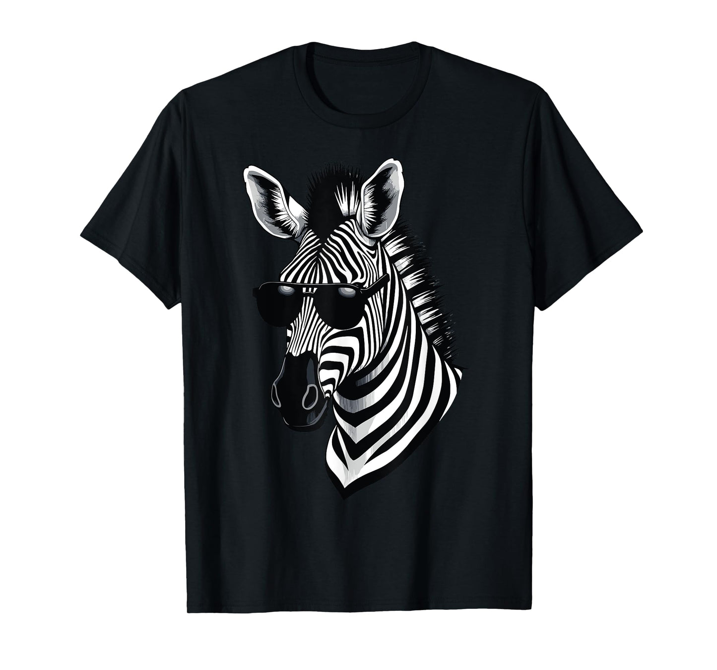 Zebra Sunglasses Funny Wildlife Zebra Graphic T-Shirt