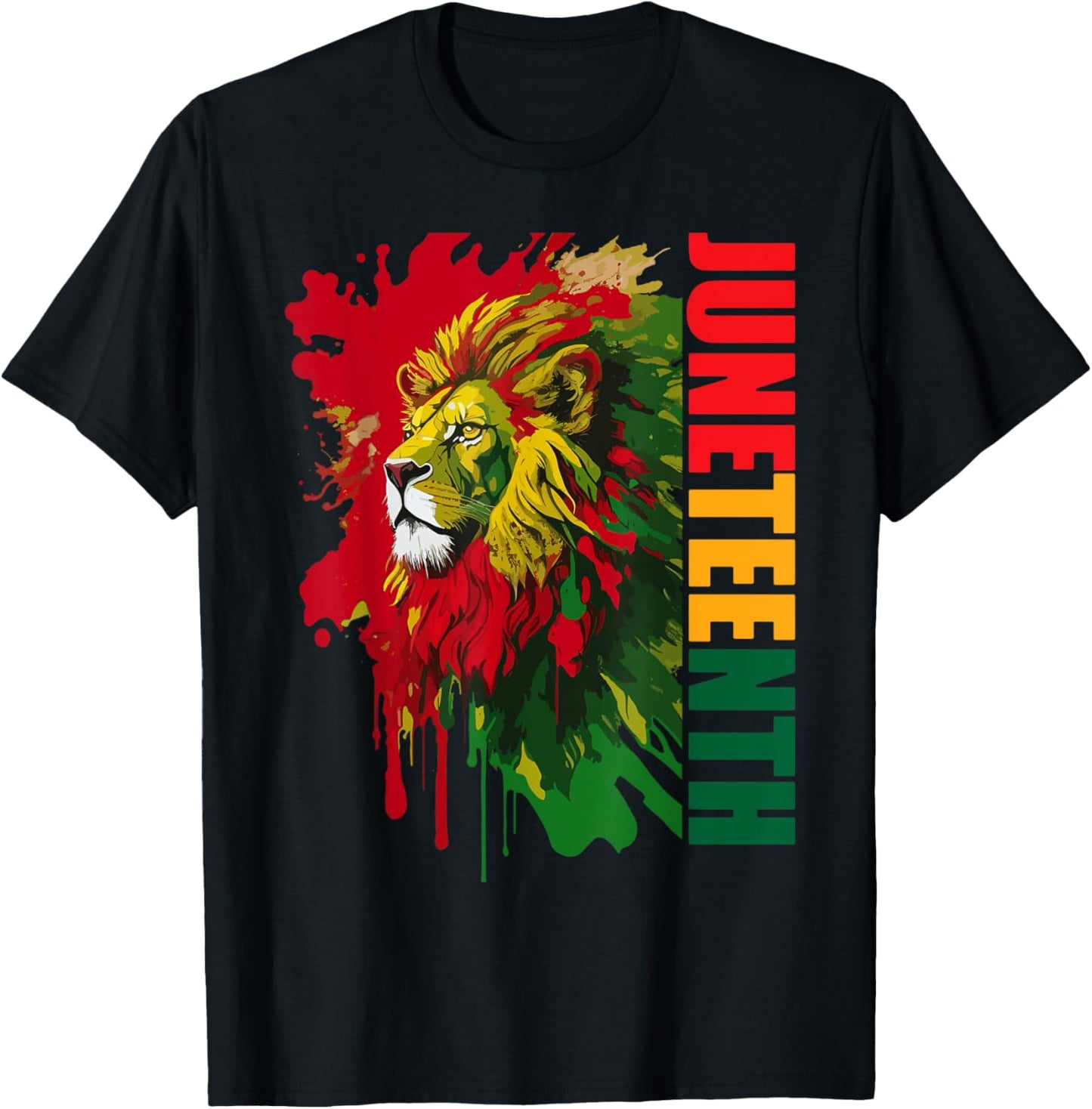 Lion Juneteenth men women African American black lion 1865 T-Shirt