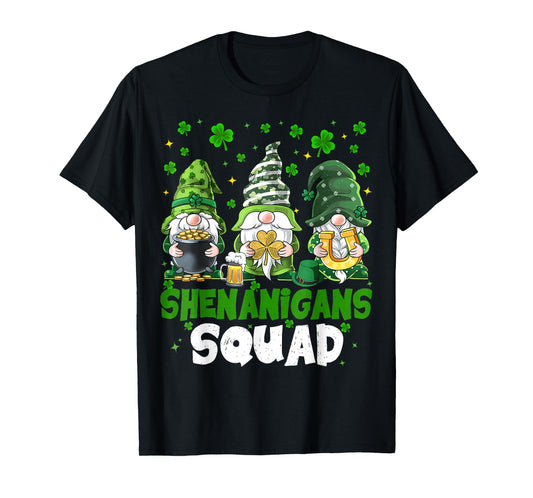 St Patricks Day Gnomes Shenanigans Squad Saint Pattys Women T-Shirt - T-Shirt | Black