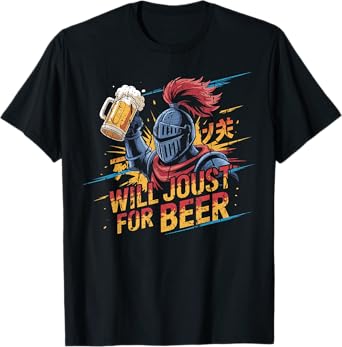 Anime Pop Knight Will Joust for Beer Manga Artwork T-Shirt