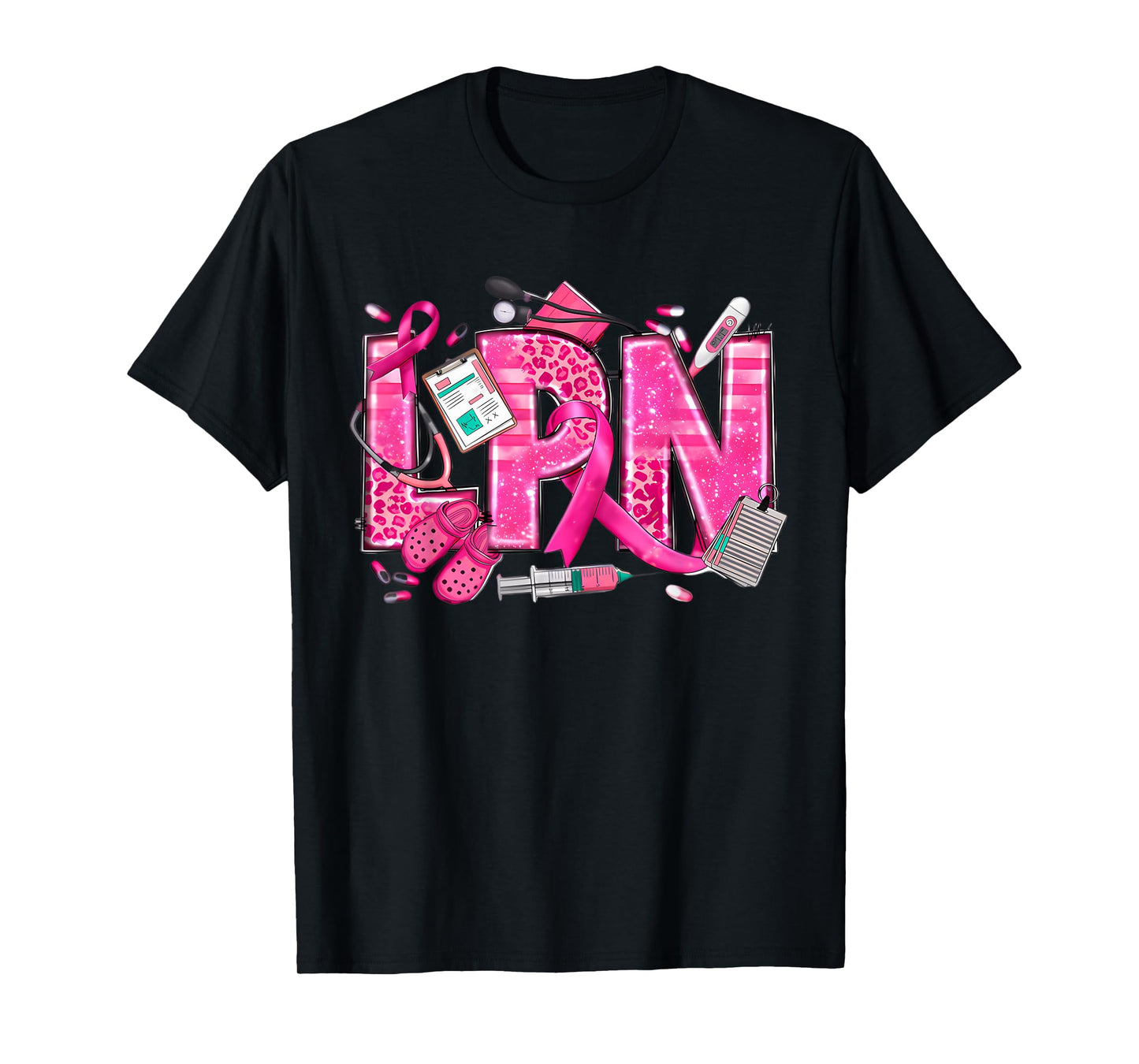 Nurse Breast Cancer Awareness Pink Ribbon Nursing Lpn Life T-Shirt