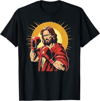 Lord Jesus and God in boxing ring Costume for Sports Fans T-Shirt