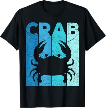 Crab Vintage Seafood Lover Crab Fishing Retro Crabbing T-Shirt, Small