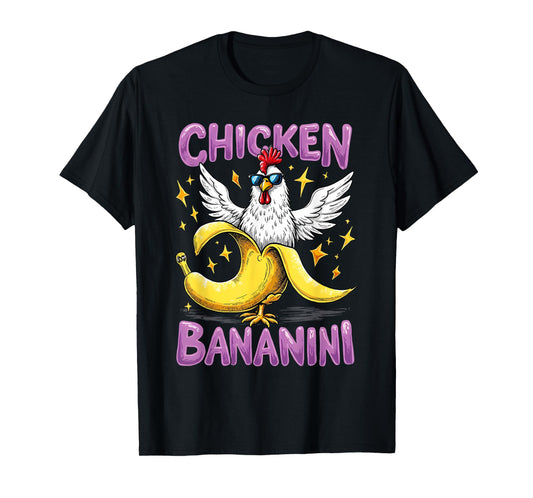 Chicken Bananini Funny Banana Chicken Cool Farm Animal Art T-Shirt