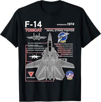 F-14 Tomcat Jet Airplane Engineering Infographic Men Women Kids T-Shirt