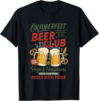 Oktoberfest Drinking Men Women German Prost with Pride Retro T-Shirt