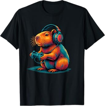Capybara Funny Video Games Capybara for men women kids T-Shirt