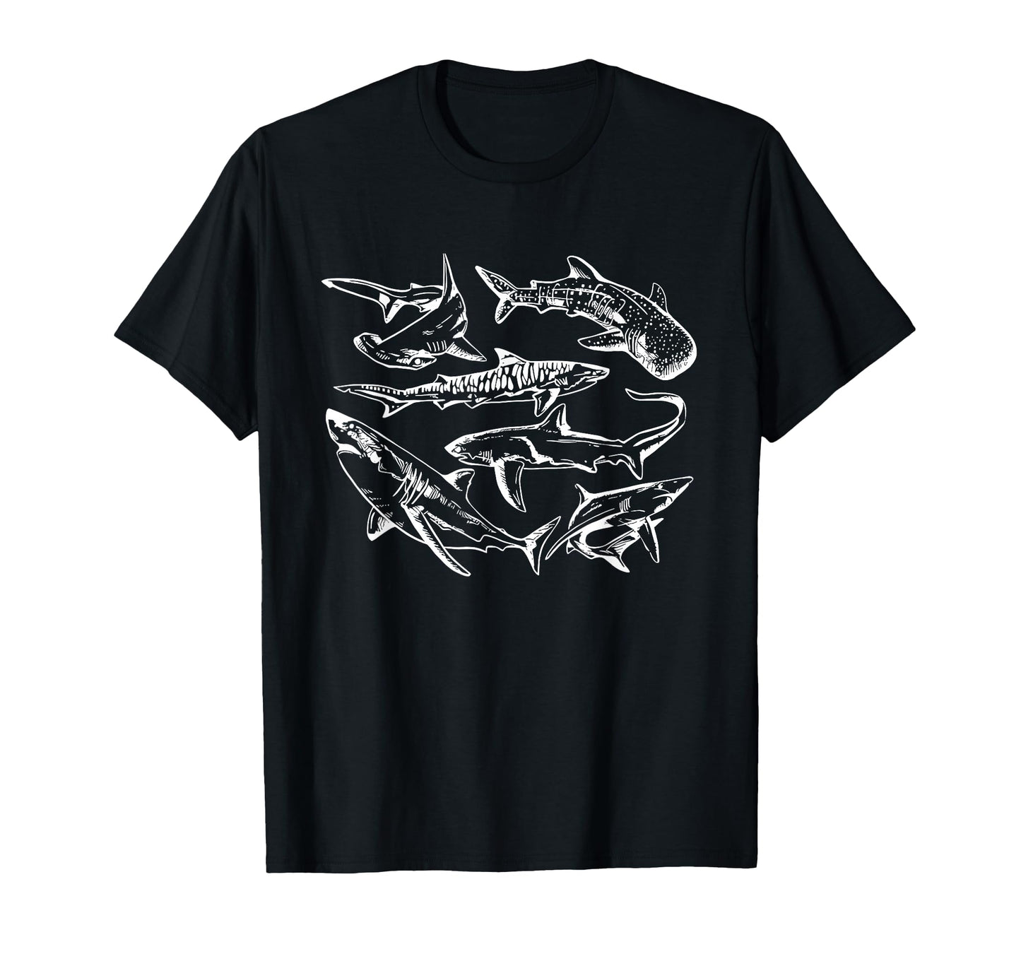 Retro Shark Specie Ocean Marine Lover Fish Summer Men Women T-Shirt