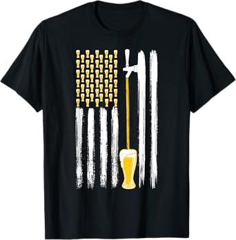 Craft Beer American Flag USA, 4th July Alcohol Brew, Brewery T-Shirt for Women Men