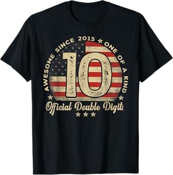 Awesome Since 2015 Official Double Digits 10th Birthday T-Shirt