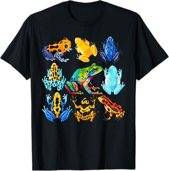 Colorful Collection Of Poison Dart Frogs Beautiful Nature T-Shirt