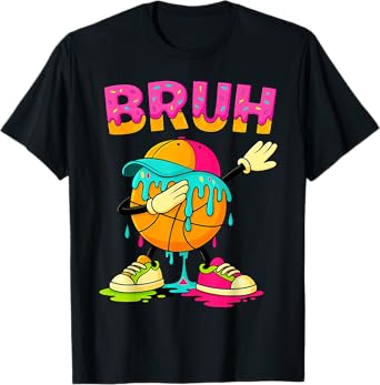Dabbing Basketball drip Shirt Bruh Basketball Drip Ice Cream T-Shirt