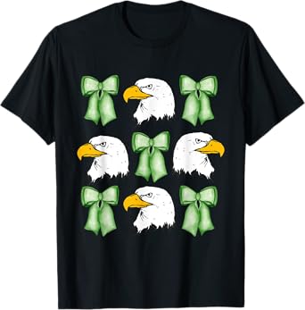 Coquette Green bows Eagle animal,Coquette with Eagle head T-Shirt