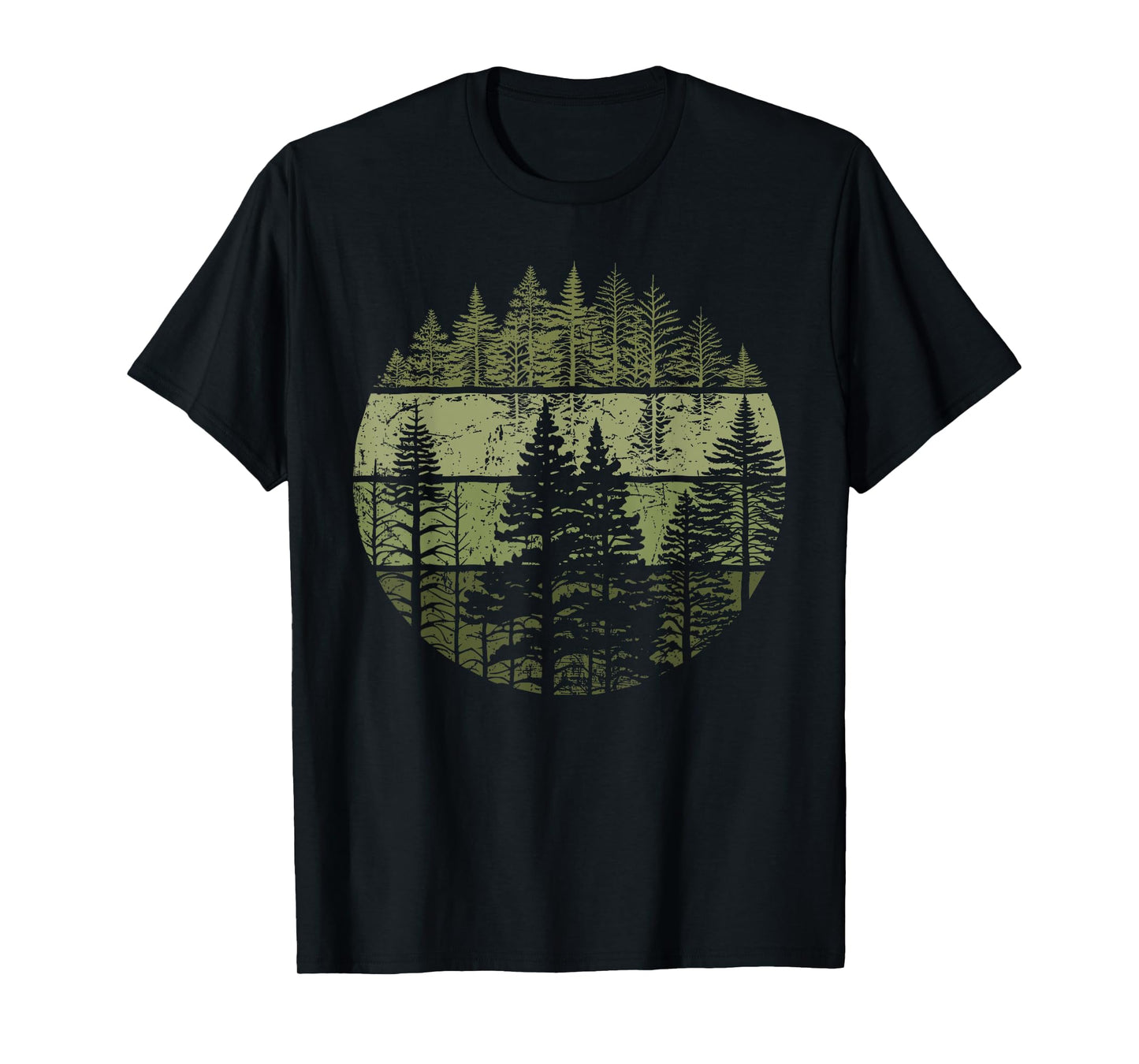 Retro Wildlife Trees Outdoors Nature Forest Vintage T-Shirt