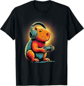 Capybara Gaming - Funny Gamer Capybara Design Classic T-Shirt