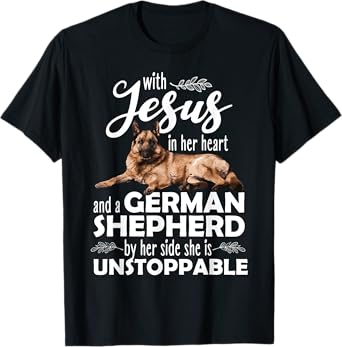 Funny German Shepherd Art For Women Girls Kids Dog Lover T-Shirt