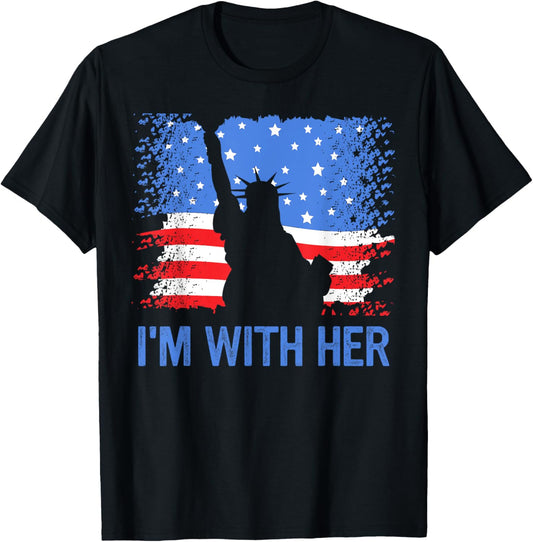 4th Of July I'm With Her Usa American Flag T-shirt