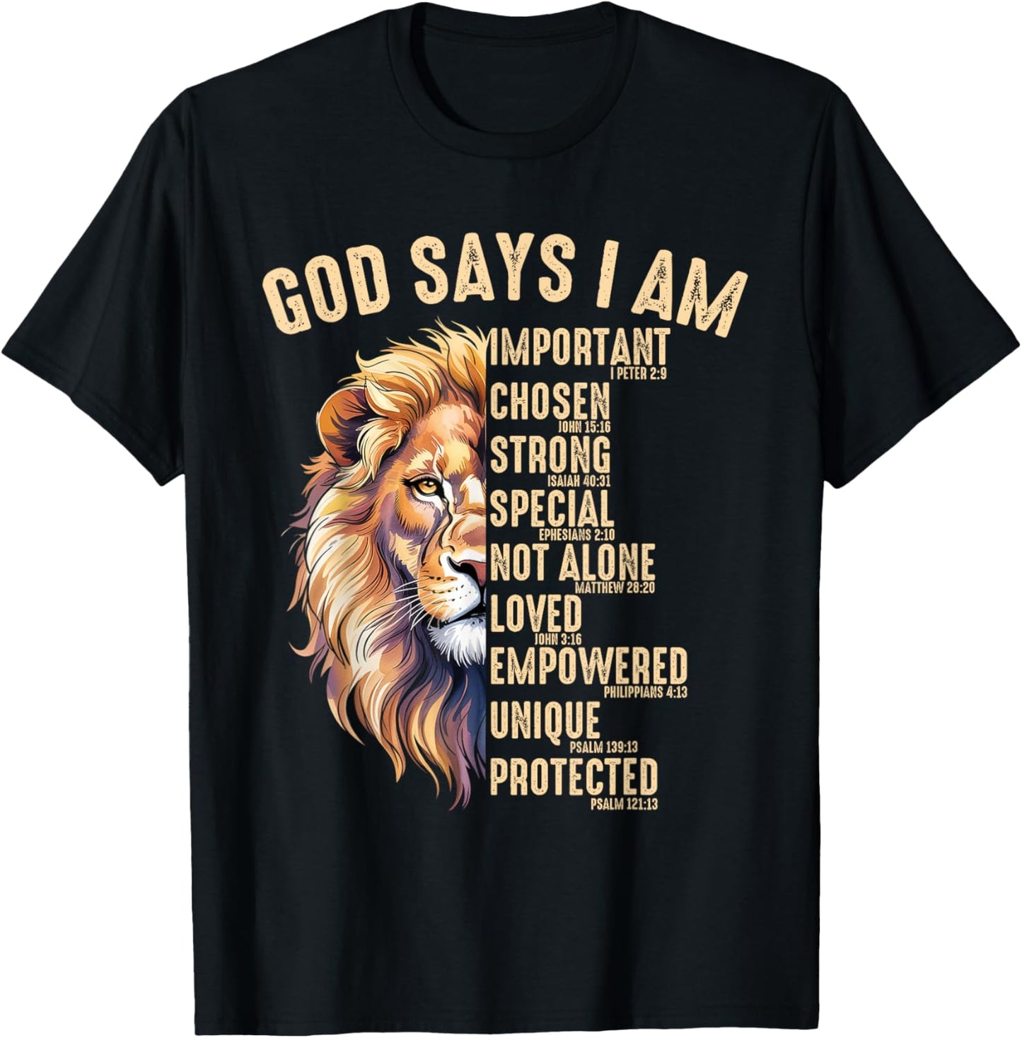 Christian God Says I Am Lion Jesus Son Father Men's T-Shirt