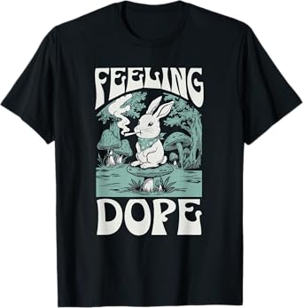 Feeling Dope Bunny 420 Day Vintage Funny Weed Magic Mushroom T-Shirt