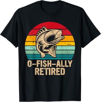 O-fish-ally Retired Retirement Fishing Vintage T-Shirt