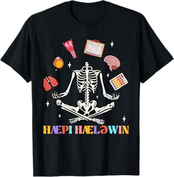 Speech Therapy Therapist SLP Spooky Skeleton Halloween Funny T-Shirt
