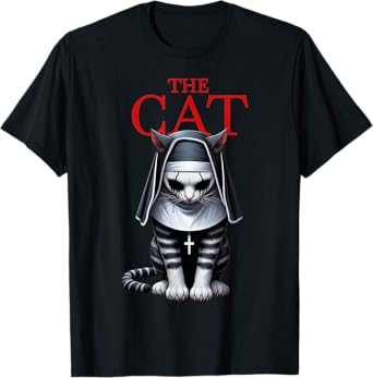 The Cat Horror Cat Halloween Scary Funny T-Shirt