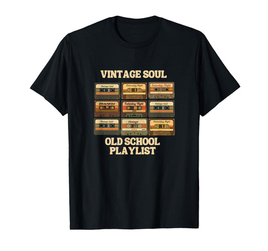 Vintage Soul tee Cassette Tape 80s 90s Old School Playlist T-Shirt