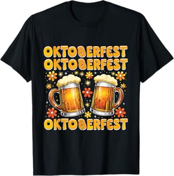 Oktoberfest Happy Beer Mugs Cute German Festival T-Shirt
