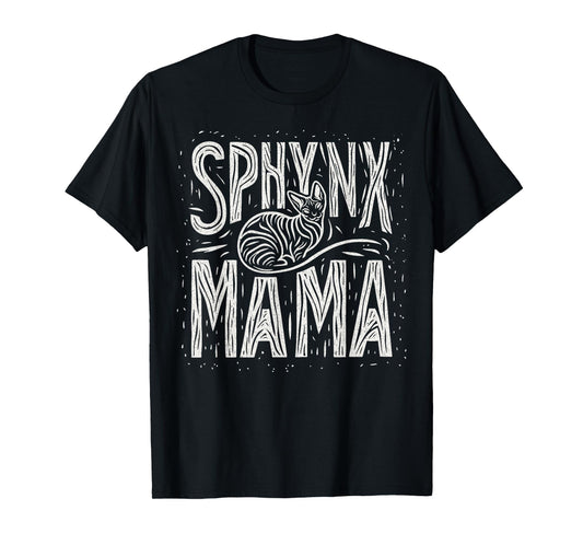 Sphynx Mama Sphynx Mom Cute Hairless Wrinkly Cat Artistic T-Shirt