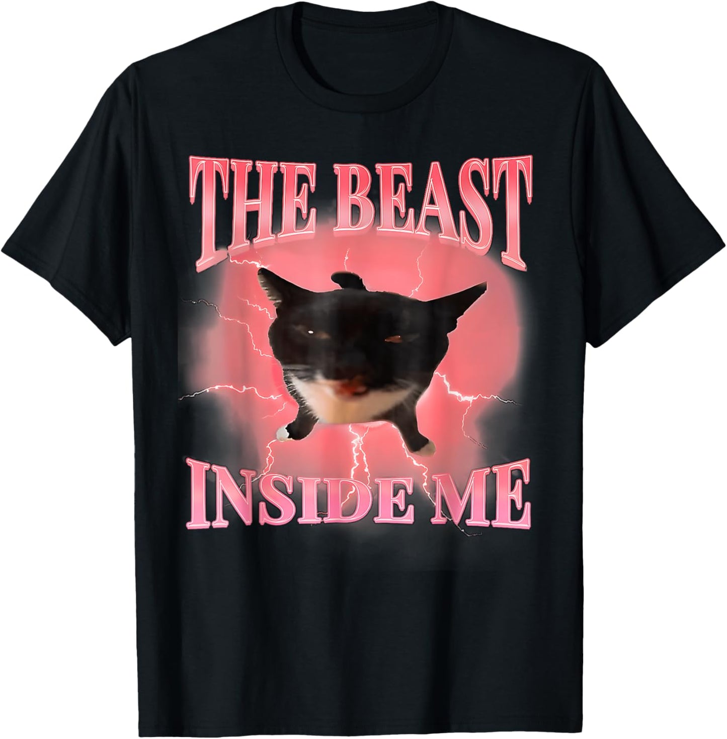 Funny Cats Humor The Beast Inside Me Cute Silly Cat Meme T-Shirt