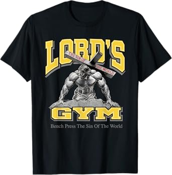 Lords Gym Jesus Vintage 90s Bench Press The Sin Of The World T-Shirt