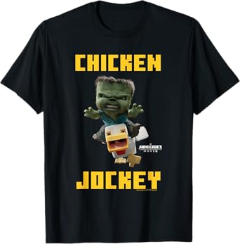 A Minecraft Movie Chicken Jockey Baby Zombie Logo T-Shirt