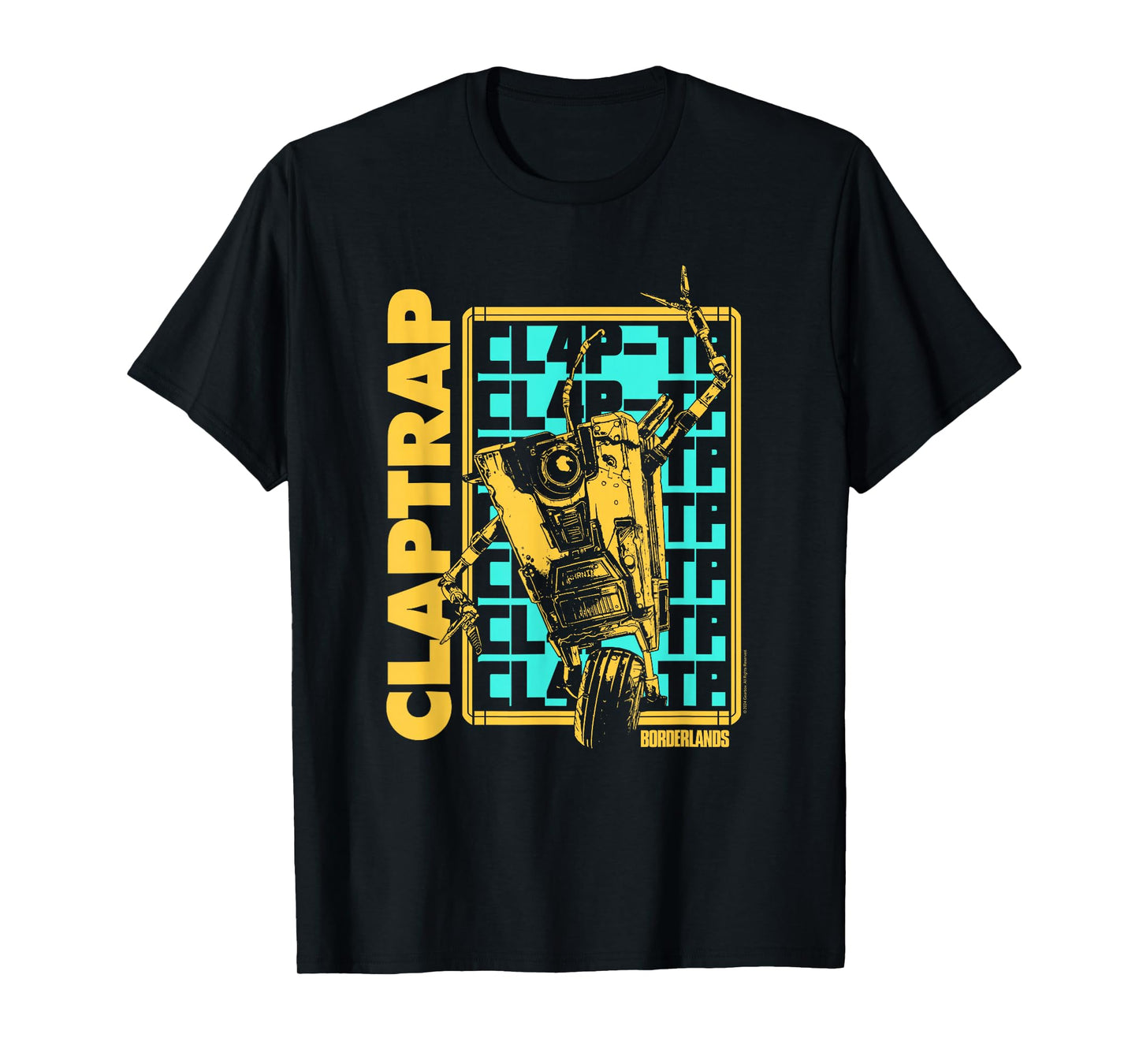 Borderlands Claptrap Repeating Text Video Game T-Shirt