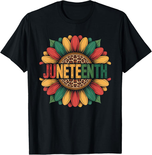 Juneteenth Sunflower African American Women Men Juneteenth T-Shirt