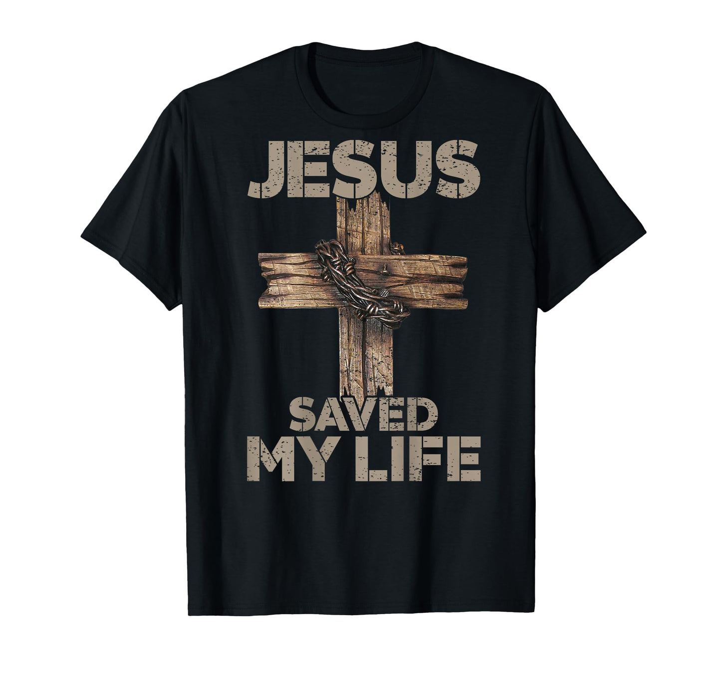Jesus Saved My Life Christian Cross God Faith Bible On Back T-Shirt