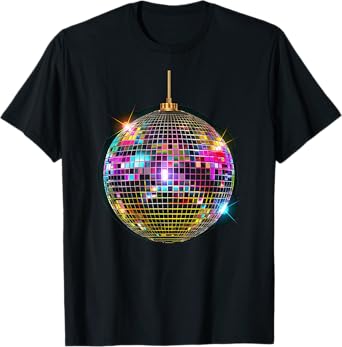 colored Disco Ball Vintage Retro House discoball cool party T-Shirt