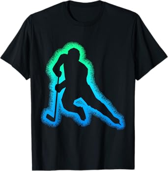 Hockey Ice Hockey Boys Kids Youth T-Shirt, Small, Black