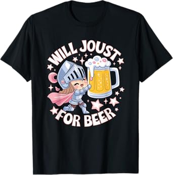 Kawaii Chibi Knight “Will Joust for Beer” Cute Beer Lover T-Shirt