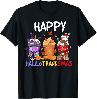Halloween Thanksgiving Happy Hallothanksmas Season Coffee T-Shirt
