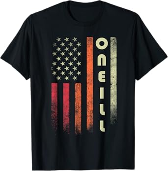 ONEILL Surname Funny Retro Vintage Birthday American Flag T-Shirt
