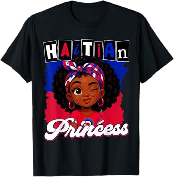 Haitian Princess Ayiti Pride Haiti Flag Day Girls Gifts T-Shirt