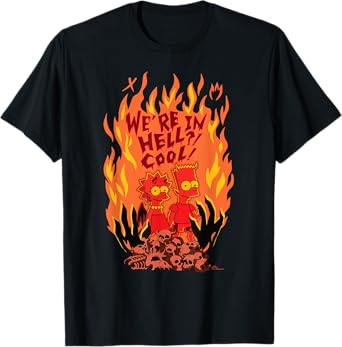 The Simpsons Halloween Bart and Lisa “We’re in Hell? Cool!” T-Shirt