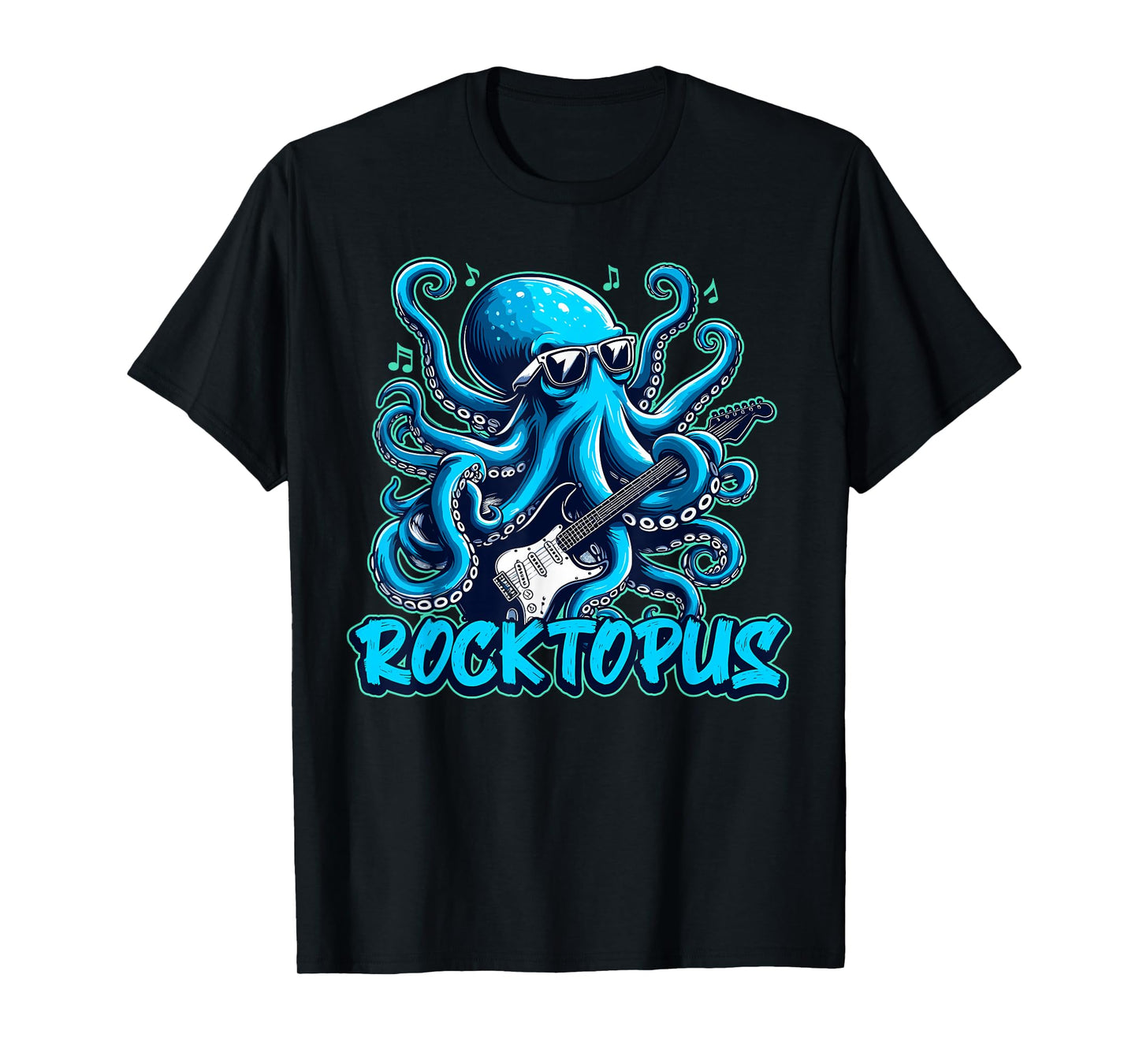 Rocktopus Cool Octopus with Guitar Music Lover T-Shirt