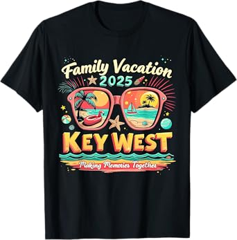 Funny Key West Family Vacation 2025 Tropical Vibes Costume T-Shirt